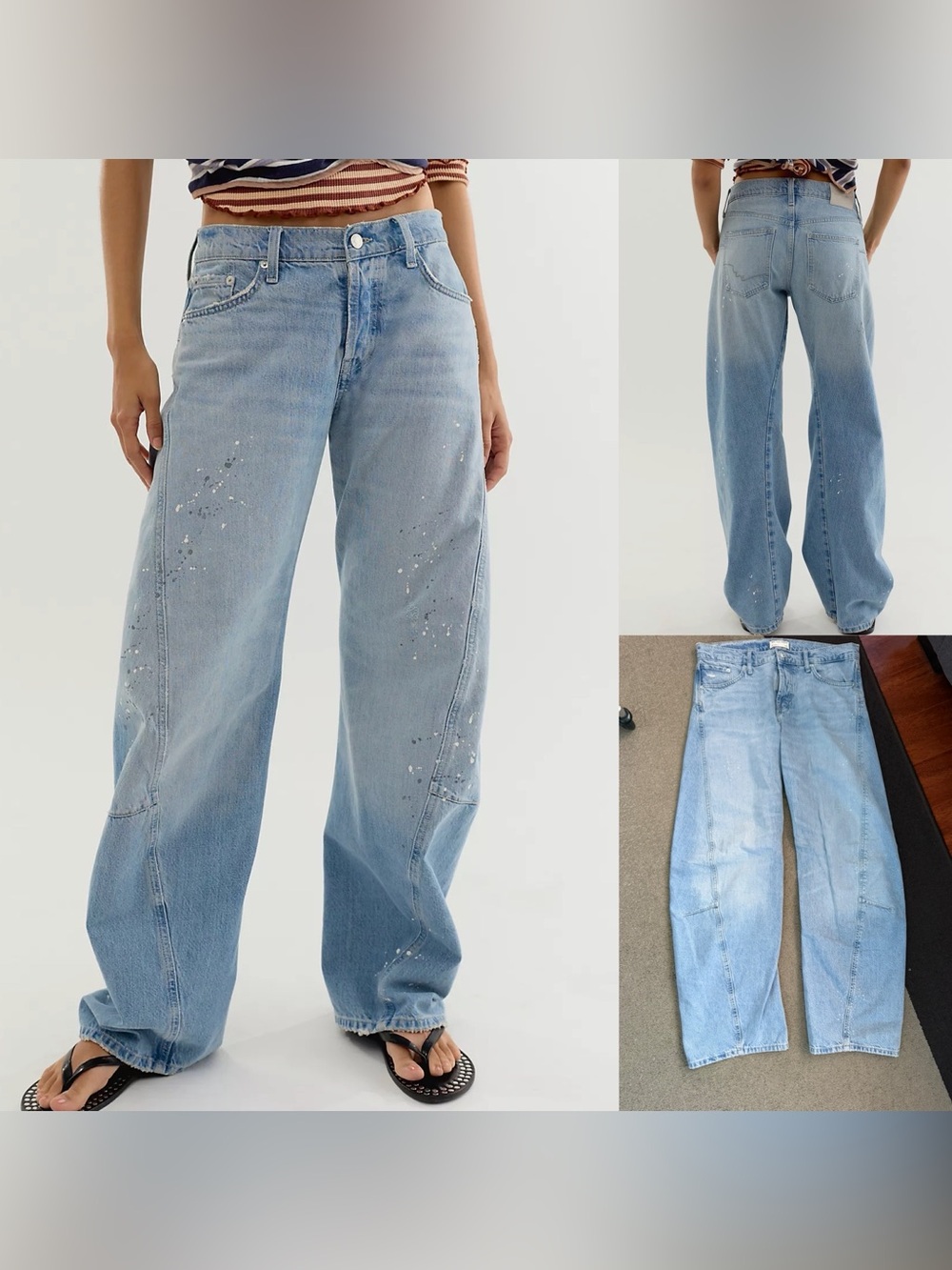Free People We The Free Fable Low-Rise Twisted Bowed Jeans